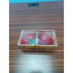 Fruit Strawberries Candles Realistic Set Of 2 In Box. New Design Red Berry